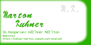 marton kuhner business card